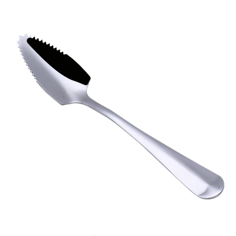 

Stainless Steel Grapefruit Scraper Spoon Serrated Sawtooth Edges Long Handle Kitchen Christmas Gift 15.5cmX2.8cm серебряный