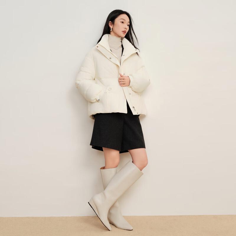 Elva' Island Women's Stand Collar Short Down Jacket