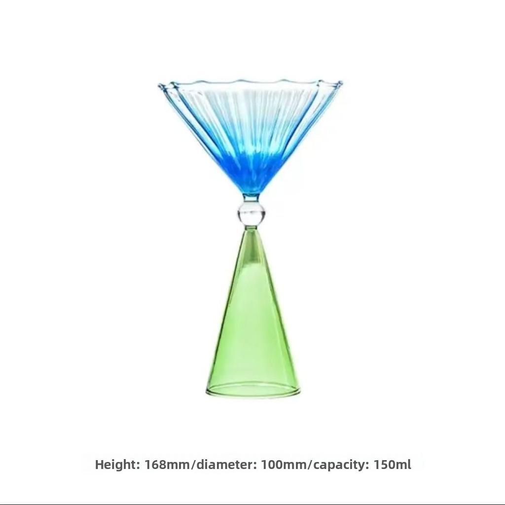 Geometry Glass Gradient Champagne Wine Cup Personality Creative Ice Cream Dessert Pudding Drink Whisky Goblet Bowl