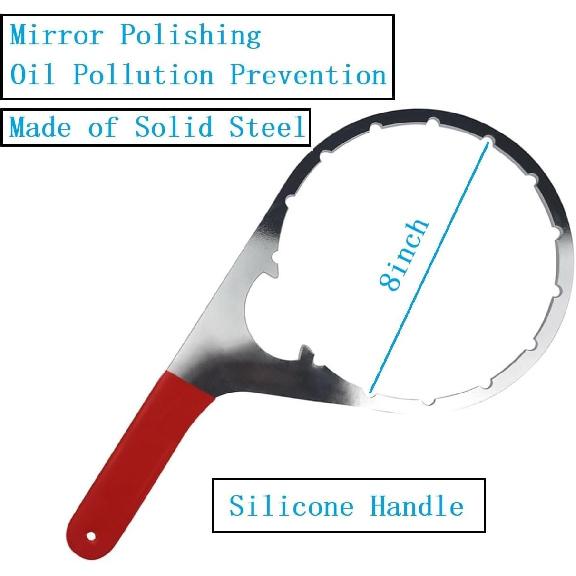 Fuel Filter Wrench for Detroit Diesel Truck and Cumm Engines, 8" Fuel Water Separator bowl Removal Tool for Davco