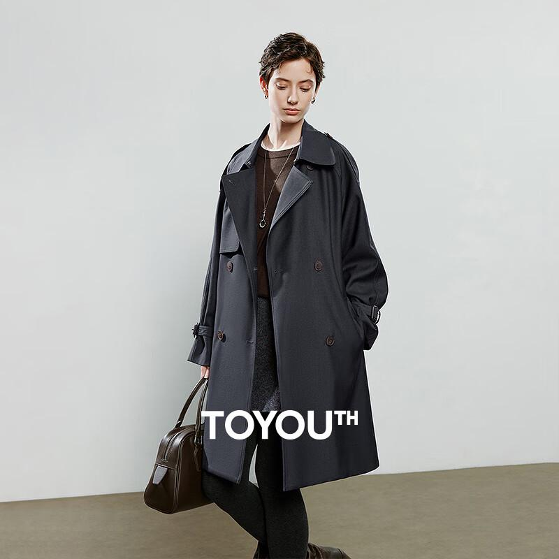 Chuyu Women's Loose-Fit Belted Trench Coat