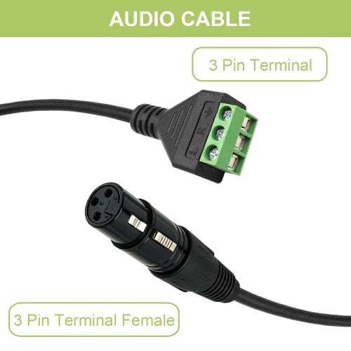 Xiatiaosann 2pcs 3-Pin XLR to Terminal Converter Adapter, 3-Pin XLR Female to Terminal Converter Cable with Driver for Speakers, Sound Equipment, Micr