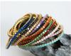 Colorful Elastic Zircon Bracelet: 18K Gold-Plated Titanium Steel, Versatile & Elegant for Women