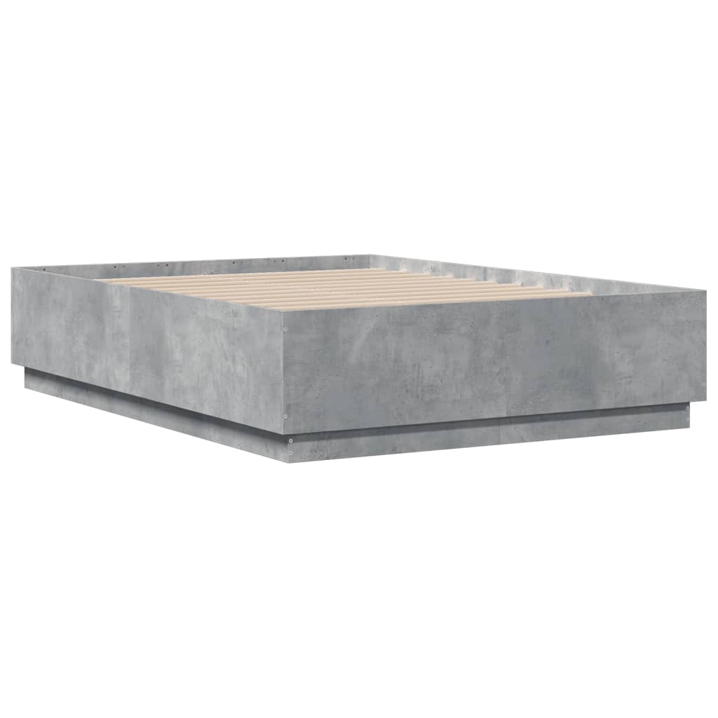 Bed Frame Concrete Grey 140 x 190 cm Engineered Wood