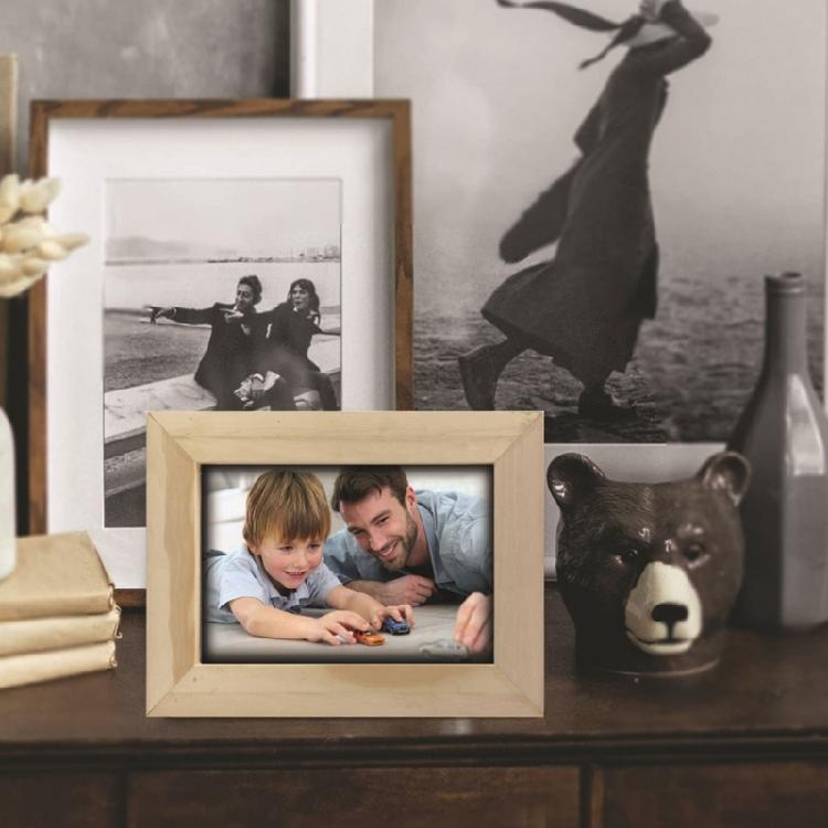 Unfinished Wood Photo Frame for 4x6 Inch Photos Solid Wood Picture Frame for Crafts Tabletop Standing Wall Hanging Frame