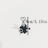 Heart Shape Bag Charm Beaded Bow Heart Pendant Aesthetic Four Leaf Clover Keychain  Daily Use