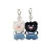 Overalls Angry Cute White And Black Cat Plush Doll Pendant Decoration Bag