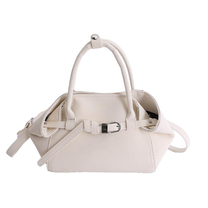 Minimalist Solid Color Handbag Women Belt Buckle Design Shoulder Bag Elegant Pu Leather Crossbody Bag Daily Commuting Mini Bag