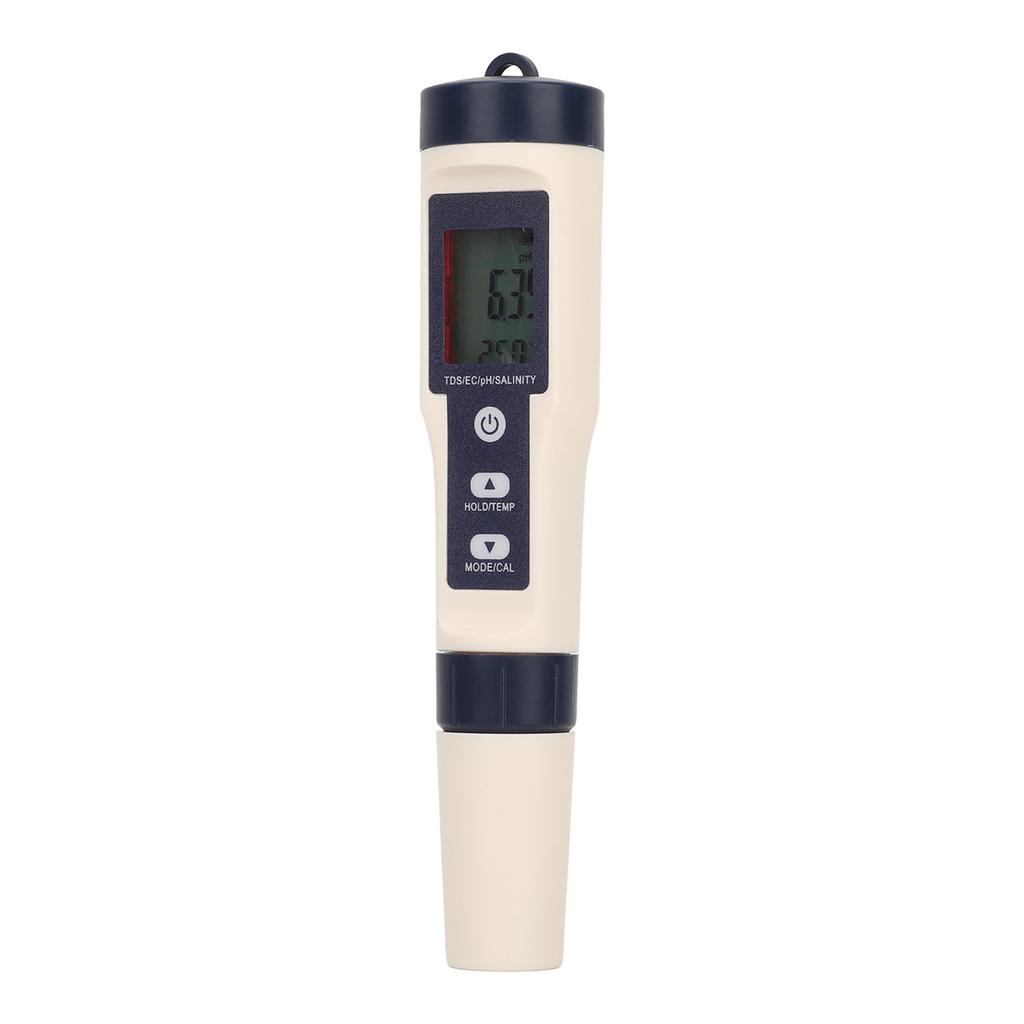5 in 1 Water Quality Tester Digital PH Salinity Temperature TDS EC Detection Meter Portable Pen Type