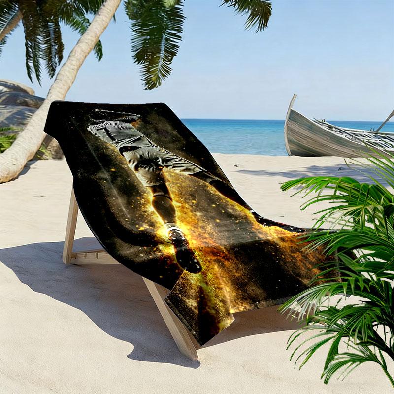 CR7 Print Strandtuch, Großes Weiches Schnelltrocknendes Handtuch für Strand Camping Schwimmen