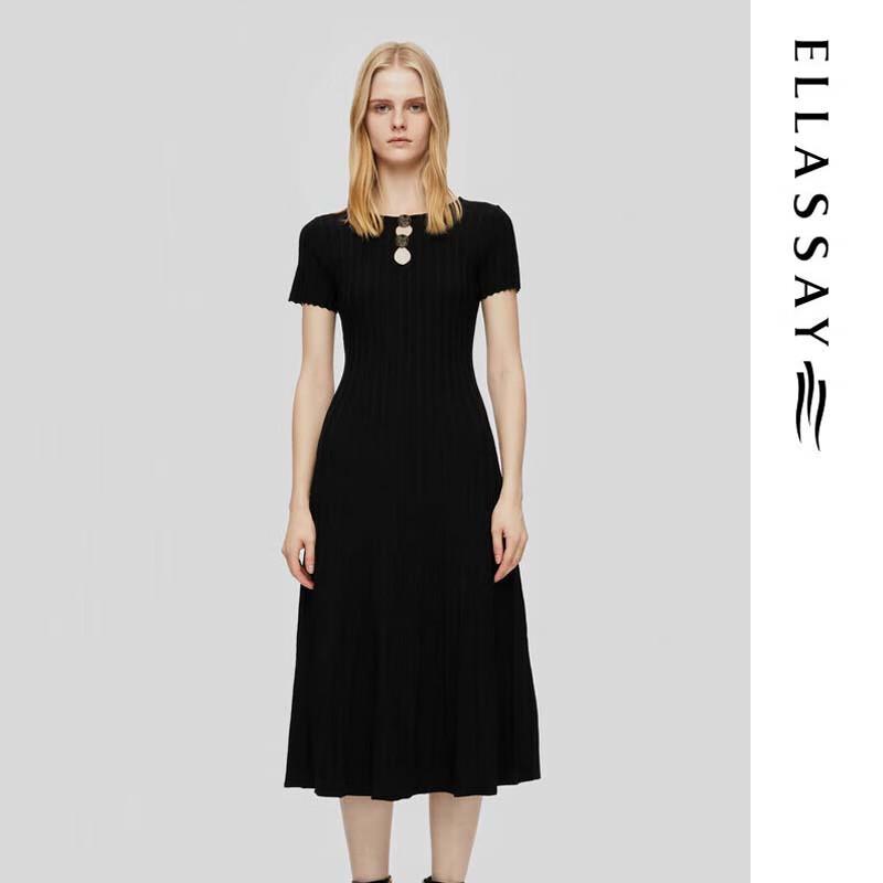 

ELLASSAY Hollow Knit Midi Dress XS