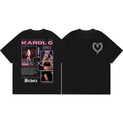 Rapper Karol G Tour 2026 Tshirt Unisex Unisex Clothing Fashion Hip Hop Short Sleeve Tshirts Summer 100cotton Casual Loose T Shirt