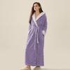 B2W Digital Mens Womens Flannel Robe Hooded Fleece Bathrobe Thick Warm Winter Loungewear