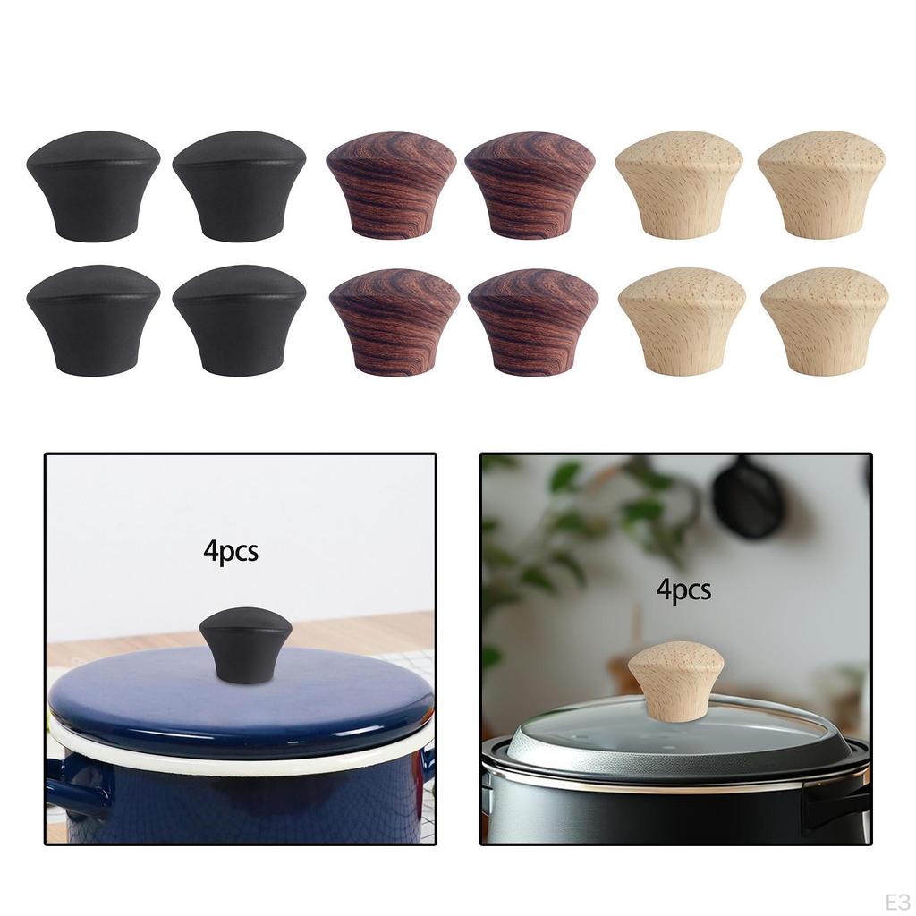 4 Pieces Pot Lid Knob Handle Kitchen Supplies Easy To Install with Screw, Universal for Soup Pots