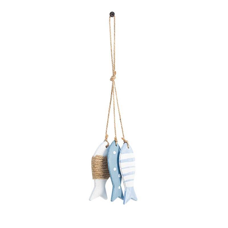 Wooden Fish Pendant Home Decor Hanging nament Curtain Decoration Wind Chimes Sea Pendant Kindergarten Wooden Fish String Small