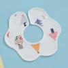 Class A Newborn Baby Saliva Towel Crepe Waterproof Petal Bib Autumn Winter Children Eating Cartoon Cotton Bib