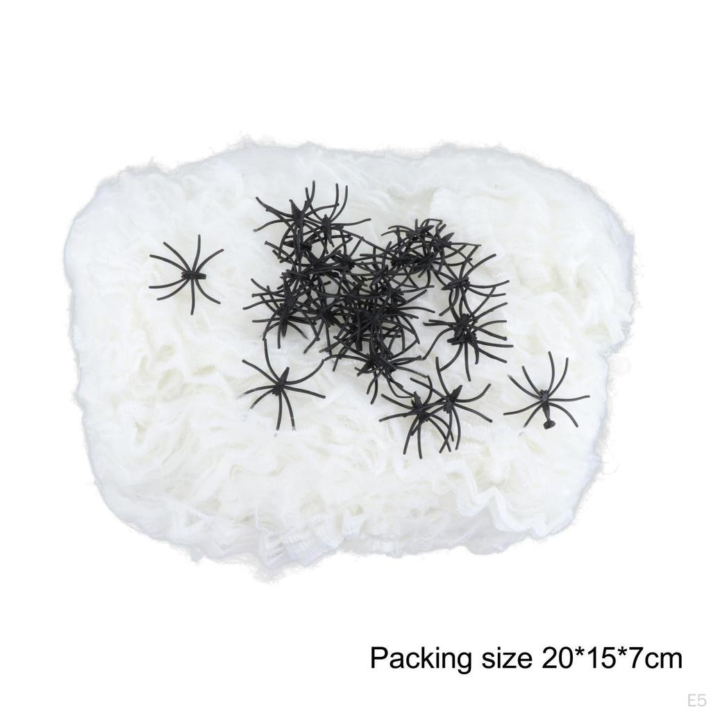 Glow-in-the-Dark Spider Web Decoration with Realistic Spiders for Outdoor Halloween Decor