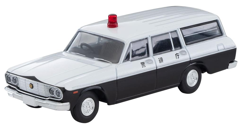 TOMYTEC Tomica Limited Vintage 1/64 Scale LV-204a Toyopet Masterline Patrol Car, Metropolitan Police Department, Finished Product
