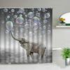 Creative Animal Elephant Printed Pattern Shower Curtains Waterproof Bath Curtain Home Bathroom Decor Polyester Fabric with Hooks
