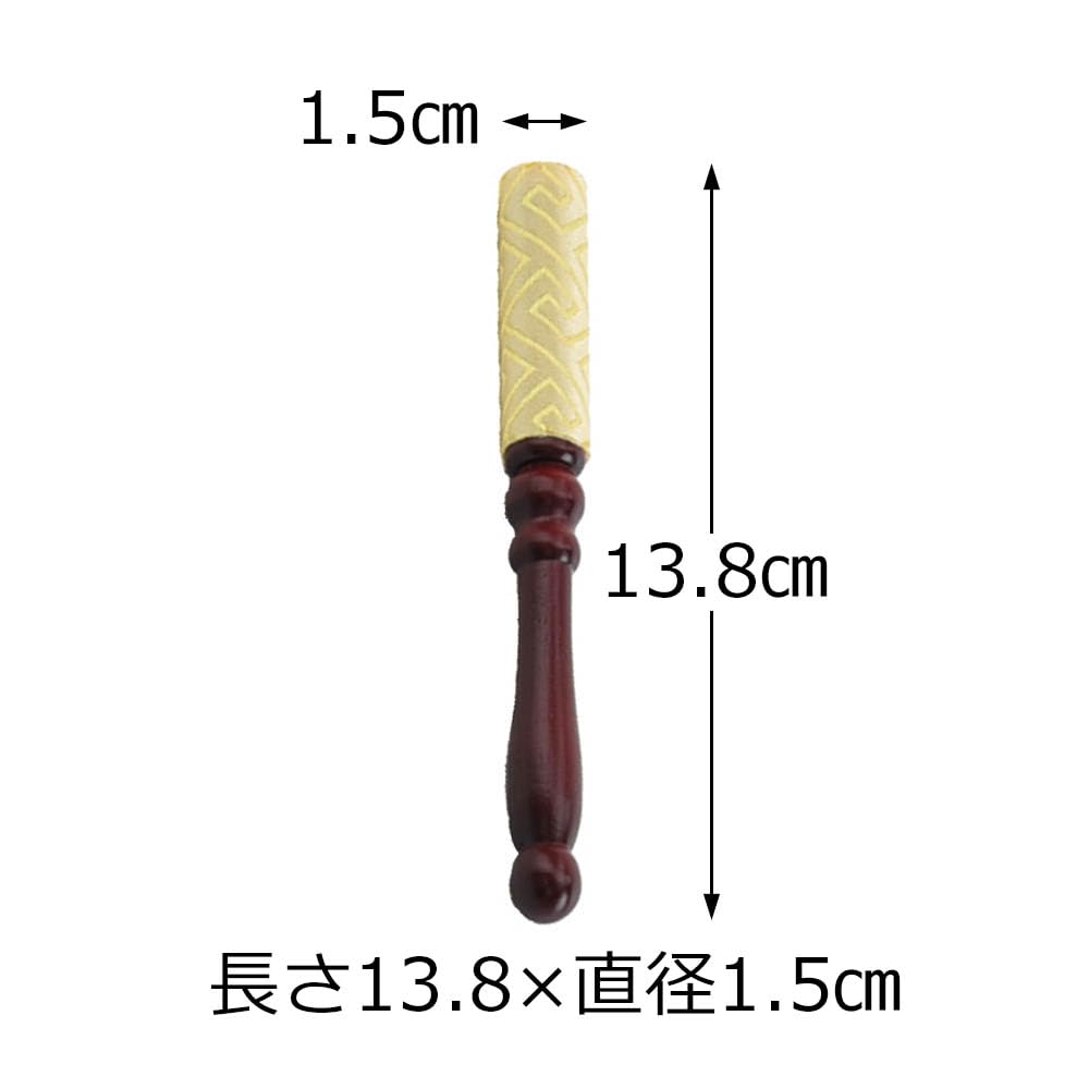 Hasegawa Buddhist Altar Bell Stick, Mulberry Wood, Rosewood Color, Large, 13.8cm Long, Purple, Buddhist Altar Accessories