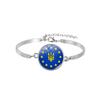 Ukraine Trident Blue Yellow Alloy Bracelet, National Style Memorial Jewelry