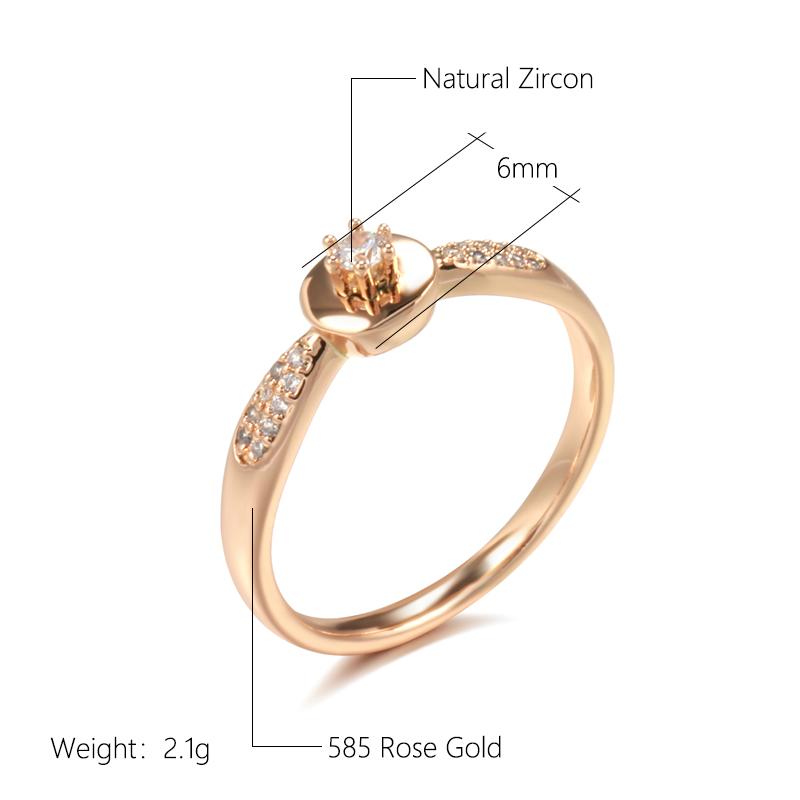 Rose Gold Bride Wedding Ring Natural Zircon Accessories Fashion Modern Party Daily Jewelry Crystal Gift For Women