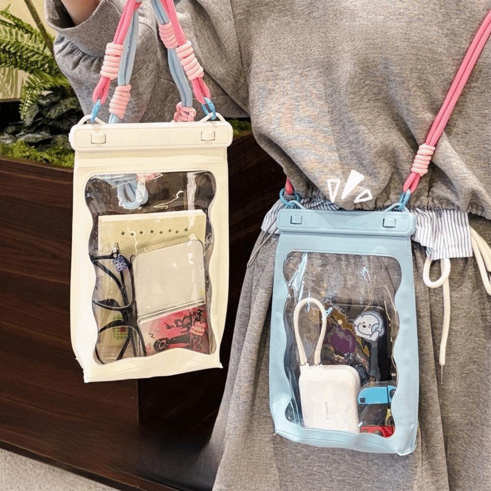 Large Capacity Waterproof Phone Bag Adjustable Strap Clear Swim Phone Cover Drifting