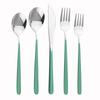 Portable Food Dinnerware Cutlery Set 304 Stainless Steel Table Knife Spoon Fork Dinner Set Green Gold Tableware Set