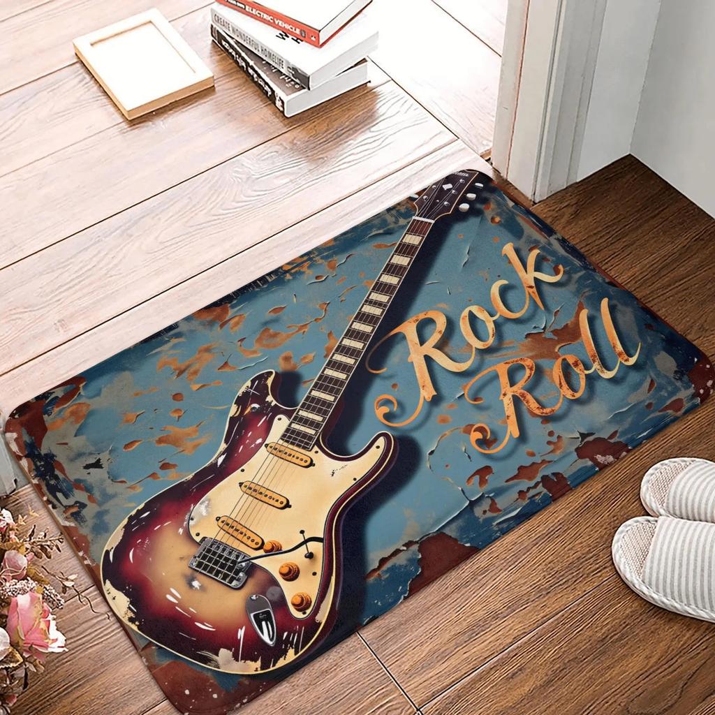 Doormat Guitars Front Door Mat Non-Slip Welcome Mats Floor Mat Entrance Mat Doormat for Kitchen Bedroom Bathroom Home Decor