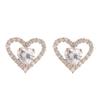 European Heart-Shaped Rhinestone Stud Earrings - Elegant Women's Fashion Accessories
