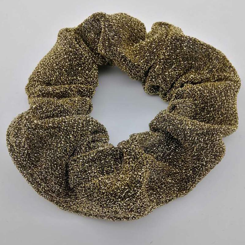 Korean Style Gold & Silver Thread Intestine Hair Ties - Fashionable & Simple Women s Accessories