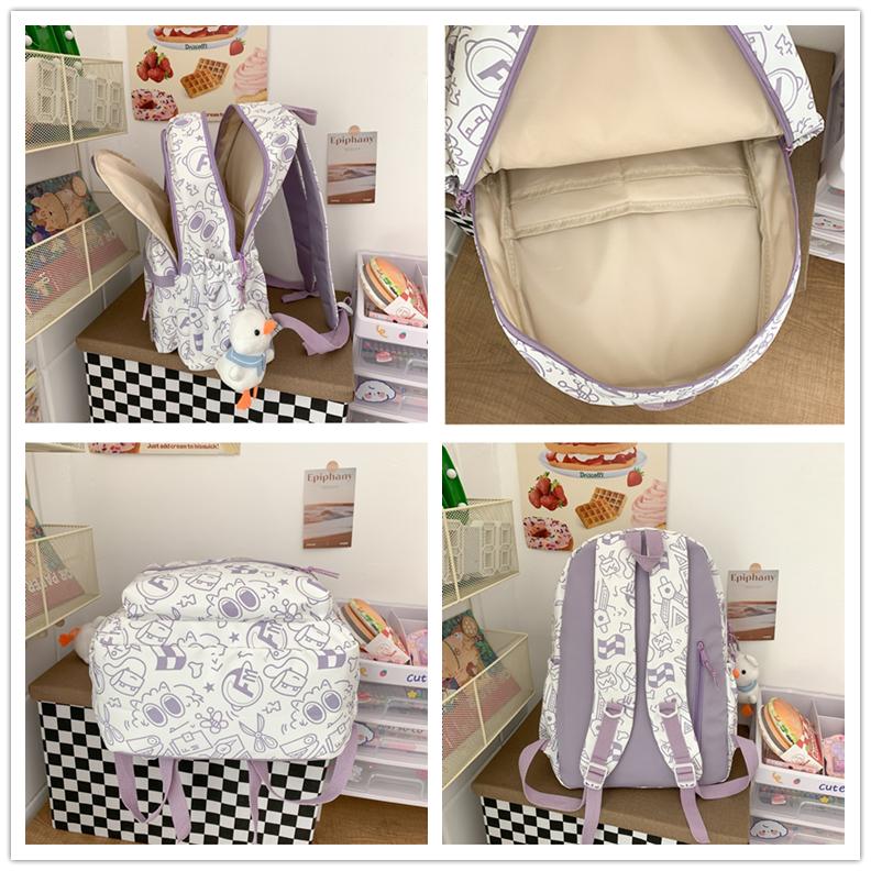 Rucksack im Ins-Stil für Damen, süß, für die Oberstufe, Mittelstufe, große Kapazität, Trend-Rucksack für College-Studenten, einfache, frische Schultasche