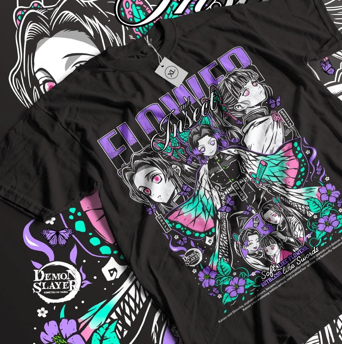 

2026 Summer Demon Slayer Anime Kocho Shinobu Loose Shortsleeved Pure Cotton Childrens Tshirt Tide Unisex Casual Comfortable S