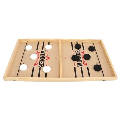 Jogo de Mesa de Hóquei de Madeira Batalha de Mesa Jogos de Tabuleiro Familiares Brinquedo 2 em 1 para Interação Pai-Filho