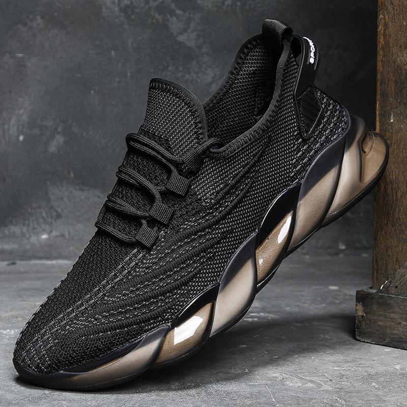 Flying woven men's shoes summer sports breathable casual mesh shoes soft-soled mesh shoes men's dirt-resistant travel shoes trendy coconut shoes
