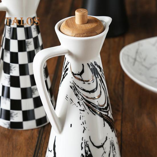 400/800ml Ceramic Oil Dispenser Bottle Dust-proof Design Handmade Ceramics Oil Can for Kitchen Cooking Olive Oil Soy Sauce Vinegar Cruet Storage Jar