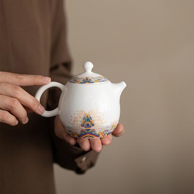 Suet jade bílý porcelán mořská voda Jiangya konvička domácí spařovací konvička čínská keramická konvička ve tvaru dračího vejce kung fu čajová souprava skicovací konvička