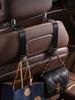1Pc Hidden Car Seat Back Hook - Metal & Leather Material, Foldable Scratch-Resistant Alloy Hook, Ideal for Rear Seat Storage