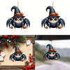 Acrylic Flat Surface Spider Pumpkin Car Pendant With Minimalist Design For Halloween Decor