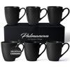 MIAMIO 400 Ml X 6 Coffee Mug Modern Ceramic Mug Mat Large Coffee Mug Palmanova Collection - - Set/Mug - - - (Black)