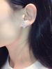 Silver Tone Full Zircon Stone Butterfly Earrings Female Temperament Korean Personality Minimalist Minimalist Wild Net Red Earrings Tremella