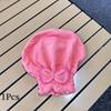 1pcs Coral Fleece Dry Hair Cap Women's Thickened Super Strong, Absorbent Fine Fiber Bow Shower Cap