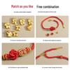 Mandala Red String DIY Hand-Woven Bracelet: Compatible with Beads & Gold Ornaments
