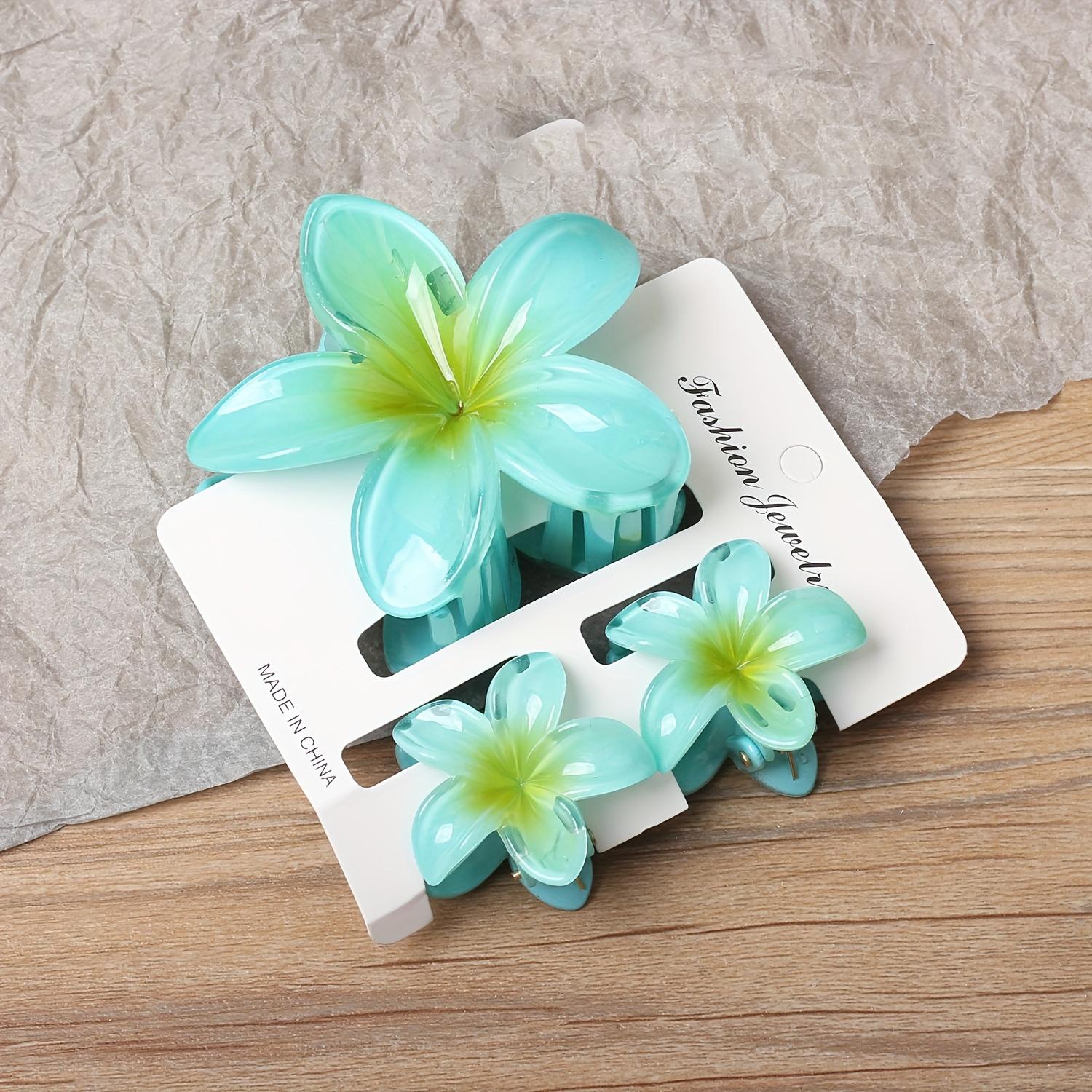 

Одна большая и две маленькие заколки для волос в виде цветка с градиентной расцветкой, летний модный повседневный стиль, аксессуар для волос, идеально подходящий для прогулок и поездок на работу