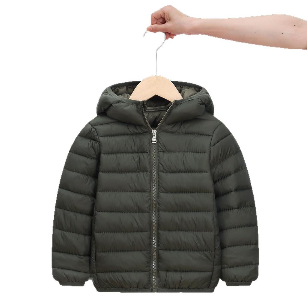 Unisex Children's Hooded Down Jacket - Lightweight, Warm Autumn & Winter Outerwear for Medium & Large Kids