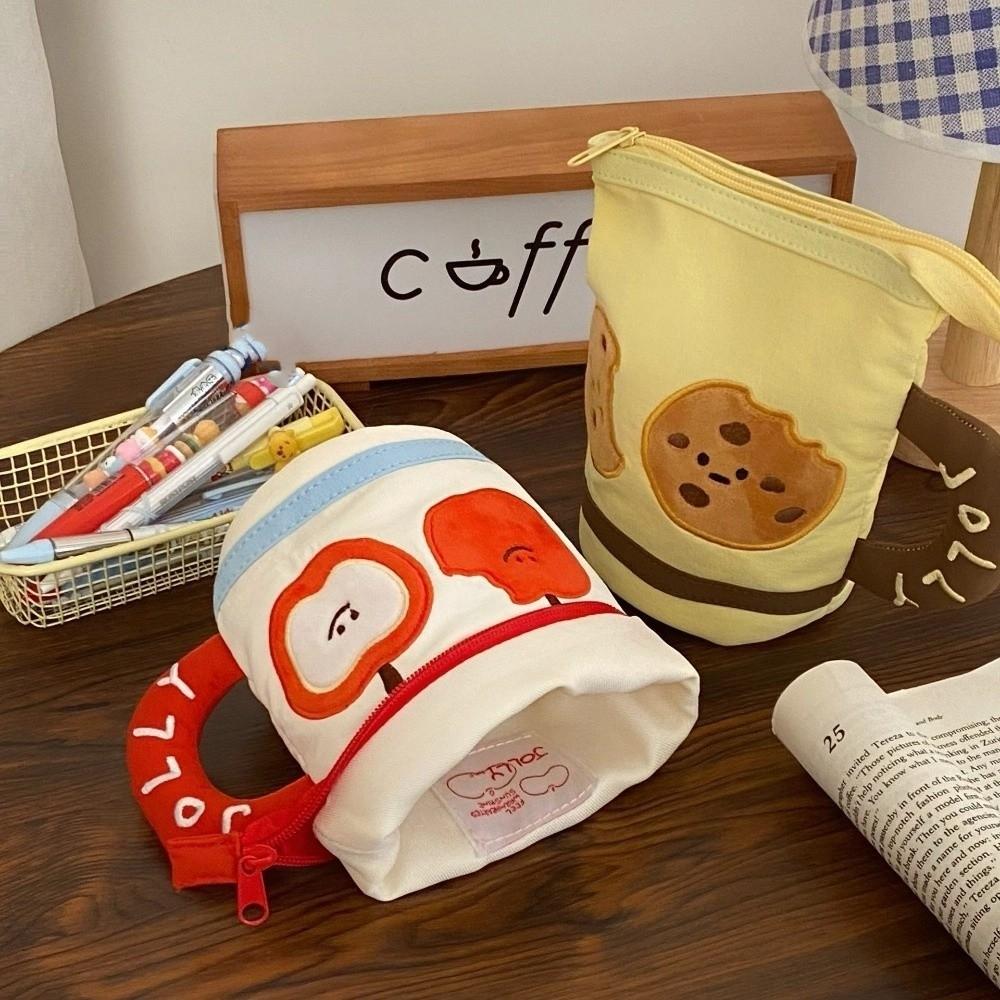 Water Cup Shape Korean Style Pencil Case Cookies Fruits Cloth Pencil Pouch  School
