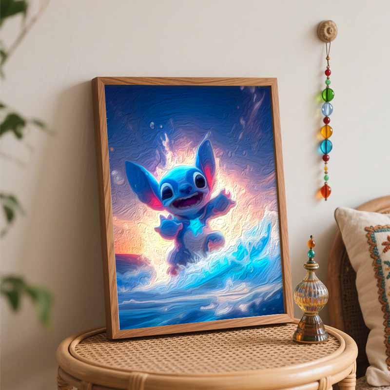 Disney Stitch surfing oil painting digital painting art kit handmade diy painting home decoration gift
