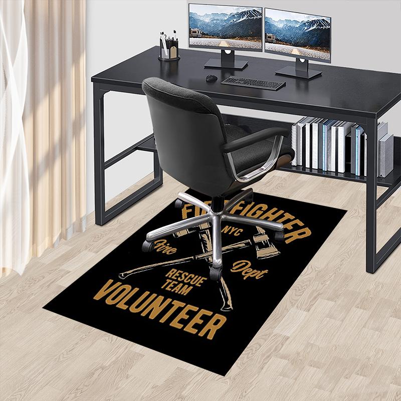 Firefighter Chair Mat: NYC Fire Dept Rescue Team Volunteer Gift - Home Decor, Office Carpet for Living Room, Bedroom, Various Rooms0109045A 60cm by 90cm