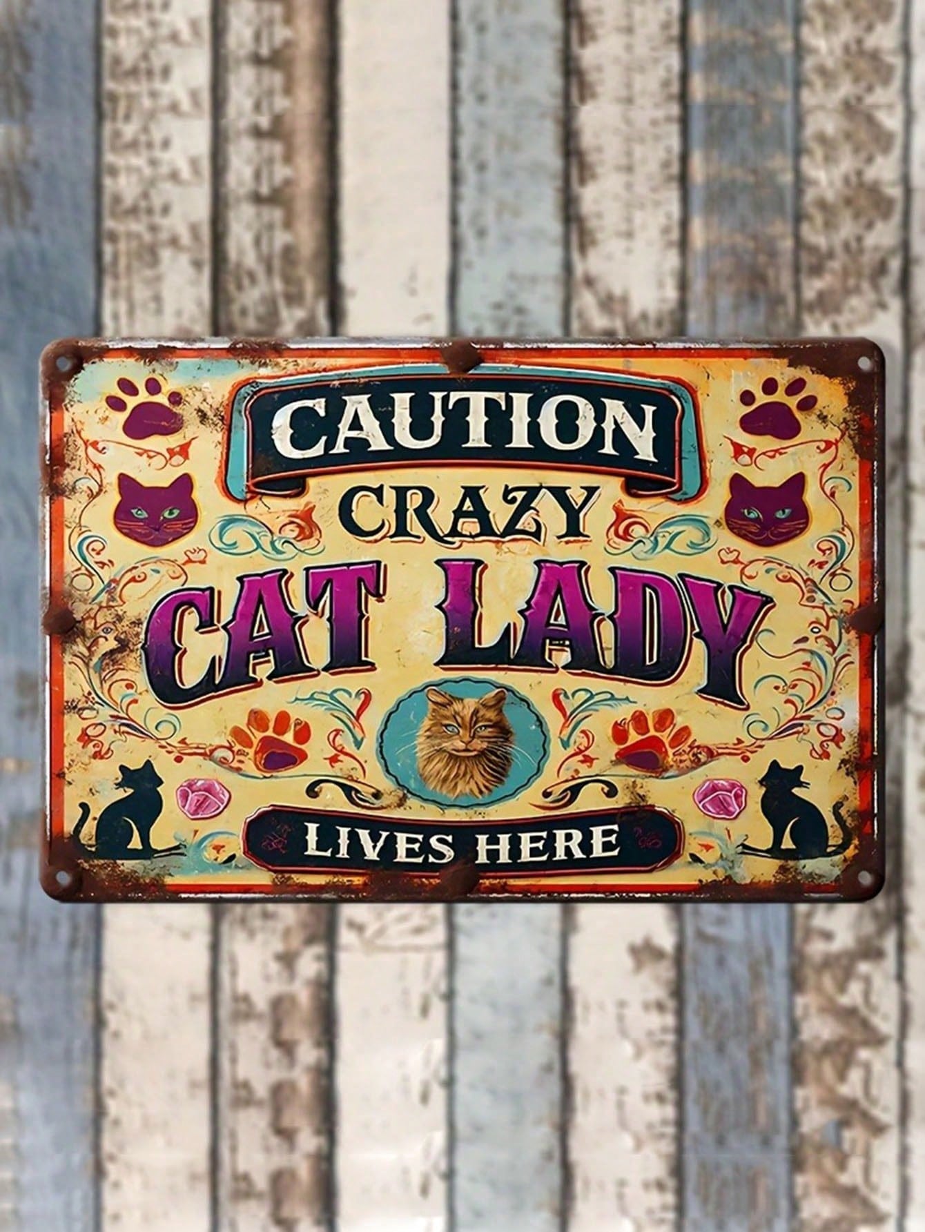 

1pc Retro Tiki Style Crazy Lives Here Aluminum Sign Home Bar Cafe Garage Birthday Decor 20x30