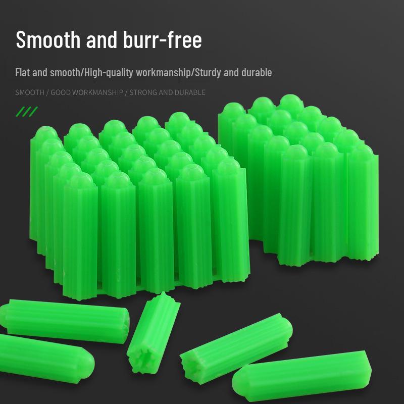 Green Plastic Expansion Tubes & Plugs: M6/M8 Wall and Wood Screw Anchors (6mm & 8mm)